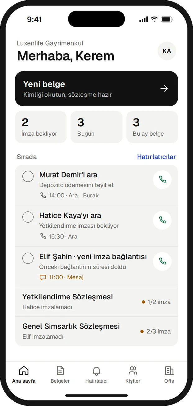 İmzify ana sayfa ekranı